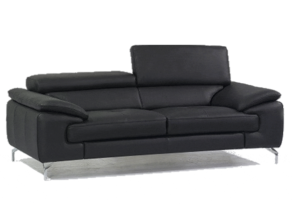 J and M Furniture Living Room A973 Premium Leather Sofa Set in Slate Grey