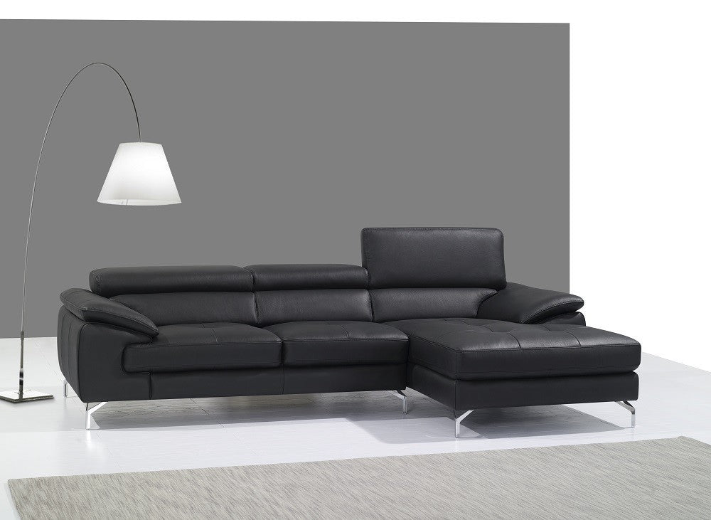 J and M Furniture Living Room A973b Premium Leather Sectional in Blue