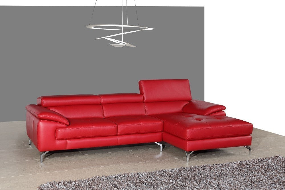J and M Furniture Living Room A973b Premium Leather Sectional in Caramel
