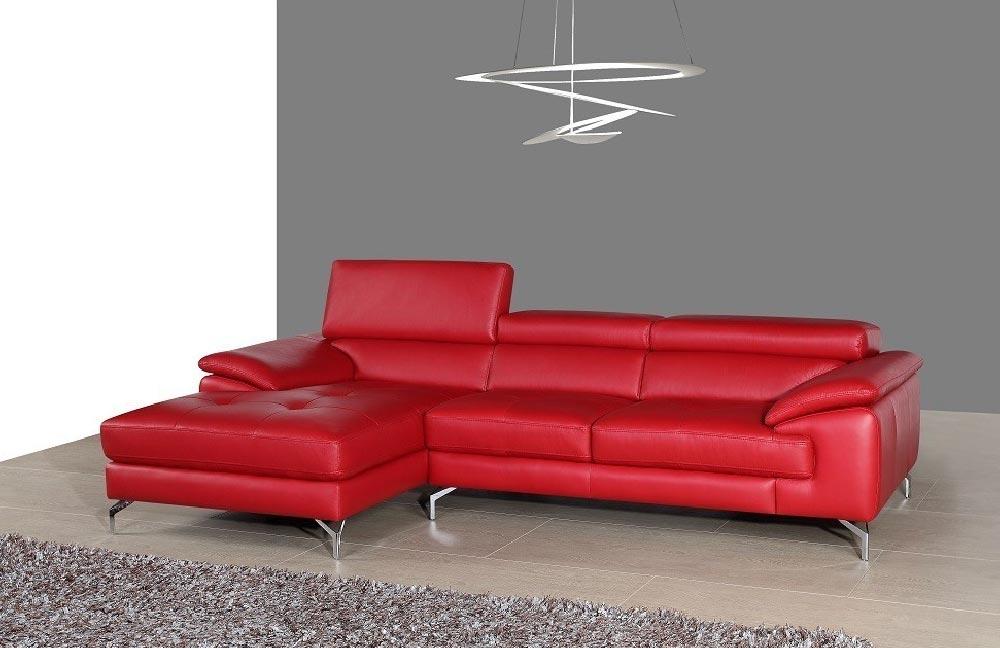 J and M Furniture Living Room A973b Premium Leather Sectional in Caramel