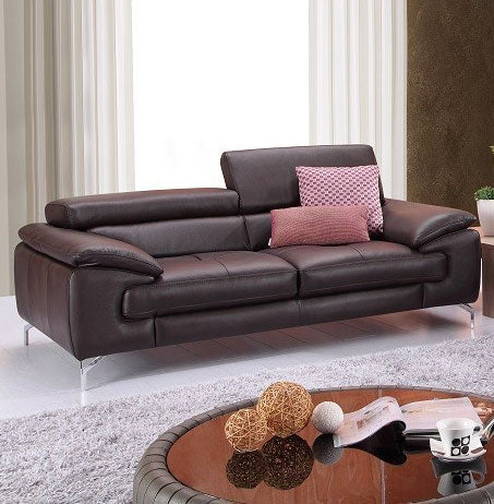 J and M Furniture Living Room Add Sofa A973 Premium Leather Sofa Set in Coffee
