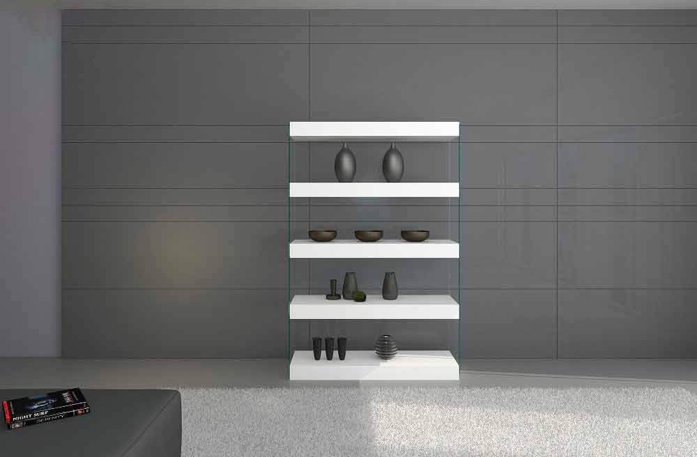 J and M Furniture Living Room Cloud Curio High Gloss