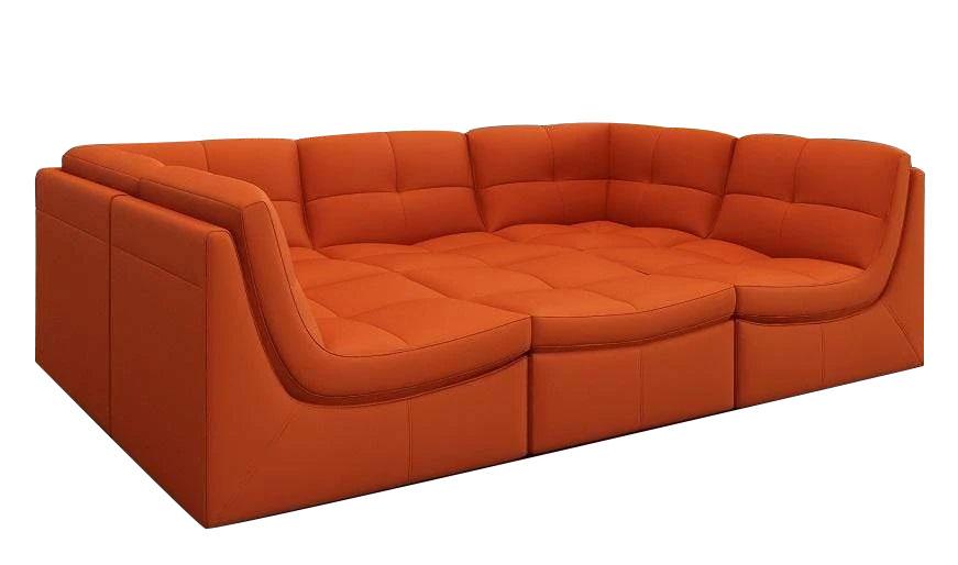 J and M Furniture Living Room Lego 6pc Collection in Pumpkin