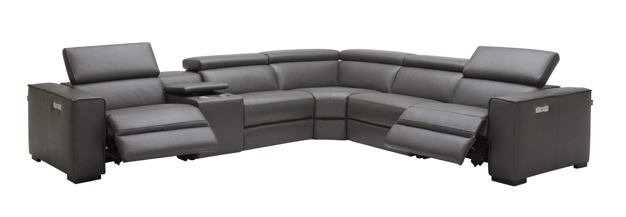 J and M Furniture Living Room Picasso 6pc Motion Sectional In Dark Grey