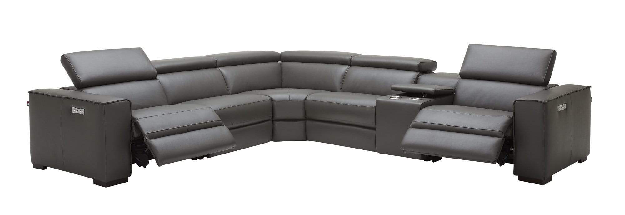 J and M Furniture Living Room Picasso 6pc Motion Sectional In Dark Grey