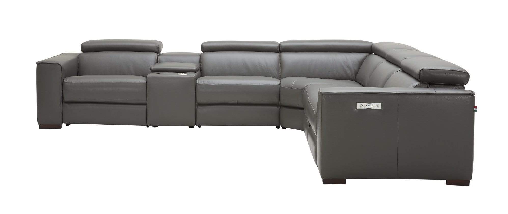 J and M Furniture Living Room Picasso 6pc Motion Sectional In Dark Grey