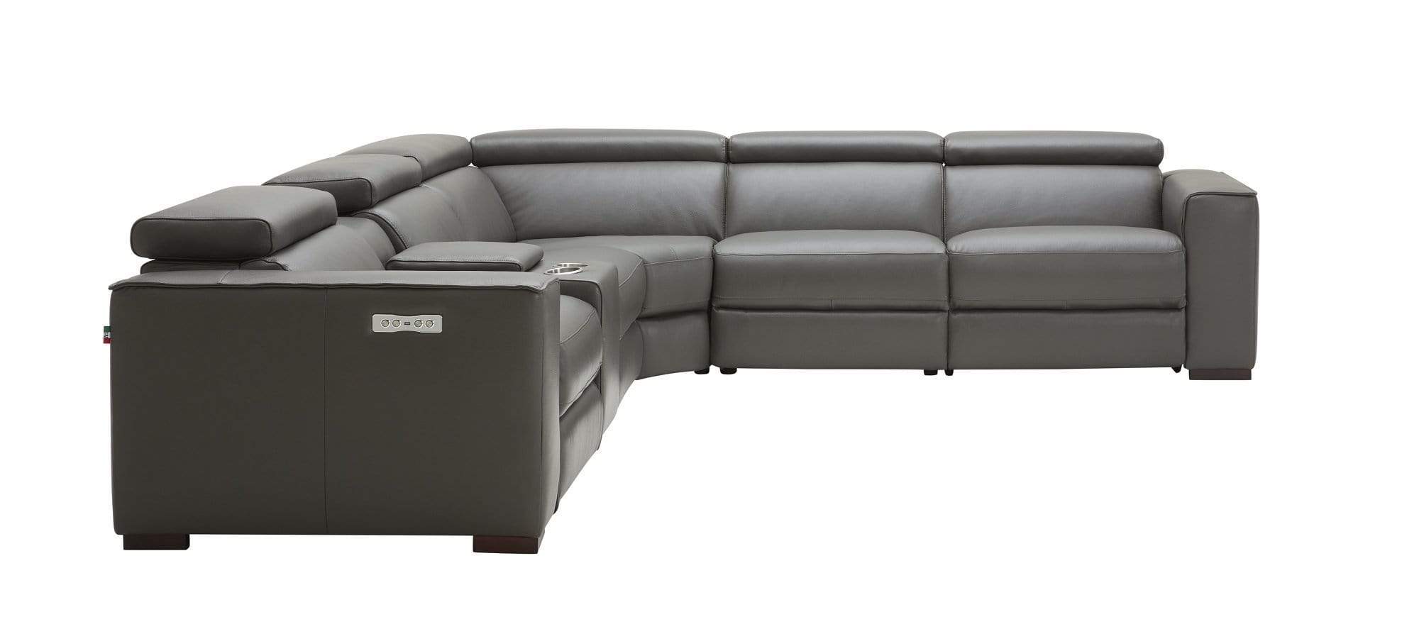 J and M Furniture Living Room Picasso 6pc Motion Sectional In Dark Grey