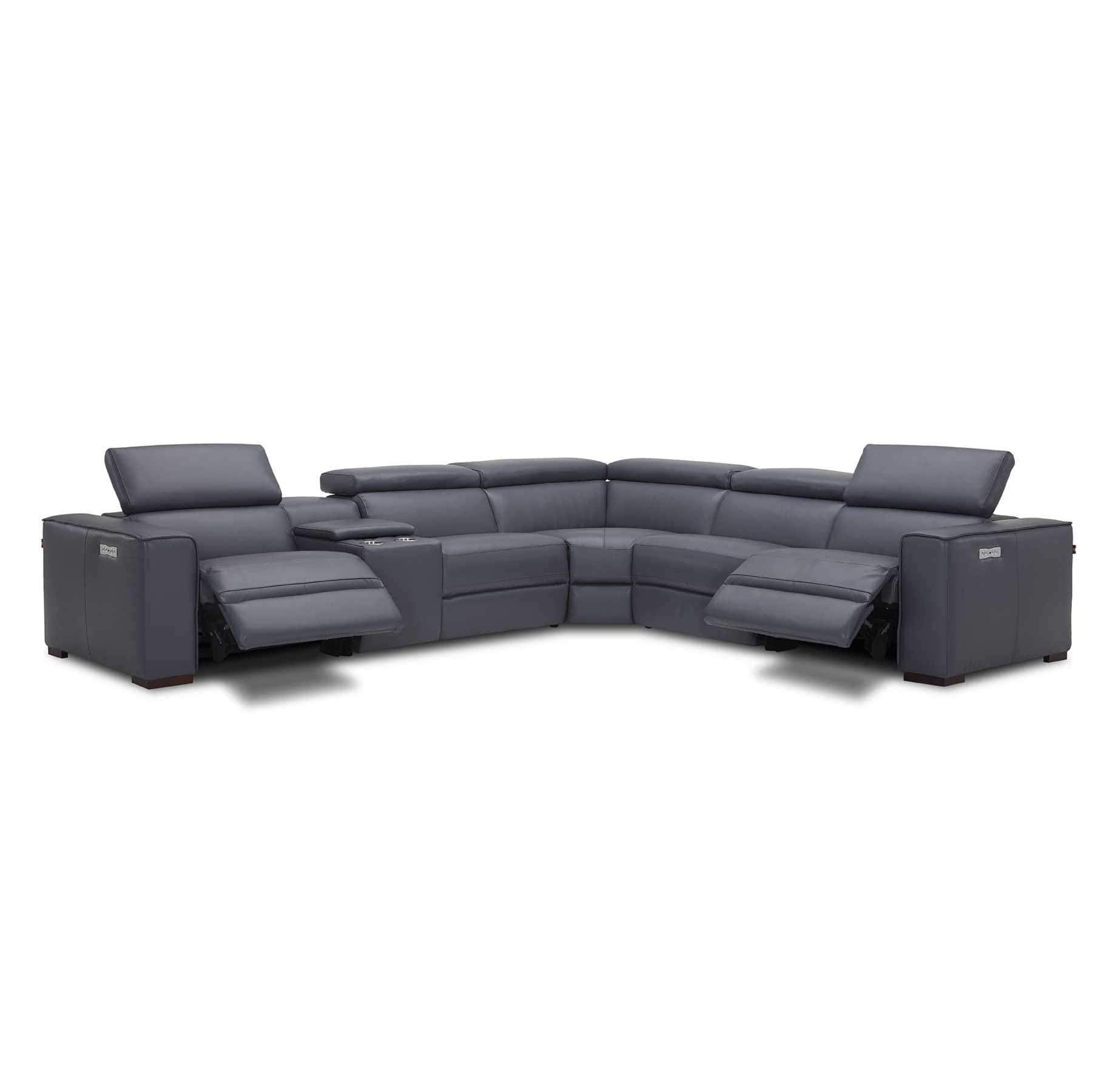 J and M Furniture Living Room Picasso 6pc Motion Sectional In Dark Grey