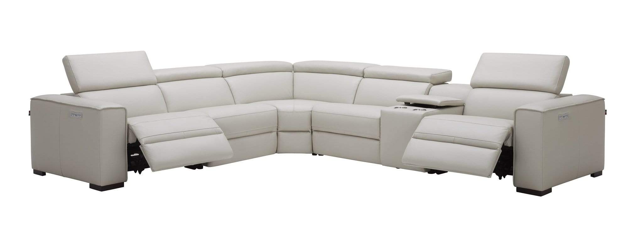 J and M Furniture Living Room Picasso 6pc Motion Sectional In Silver Grey