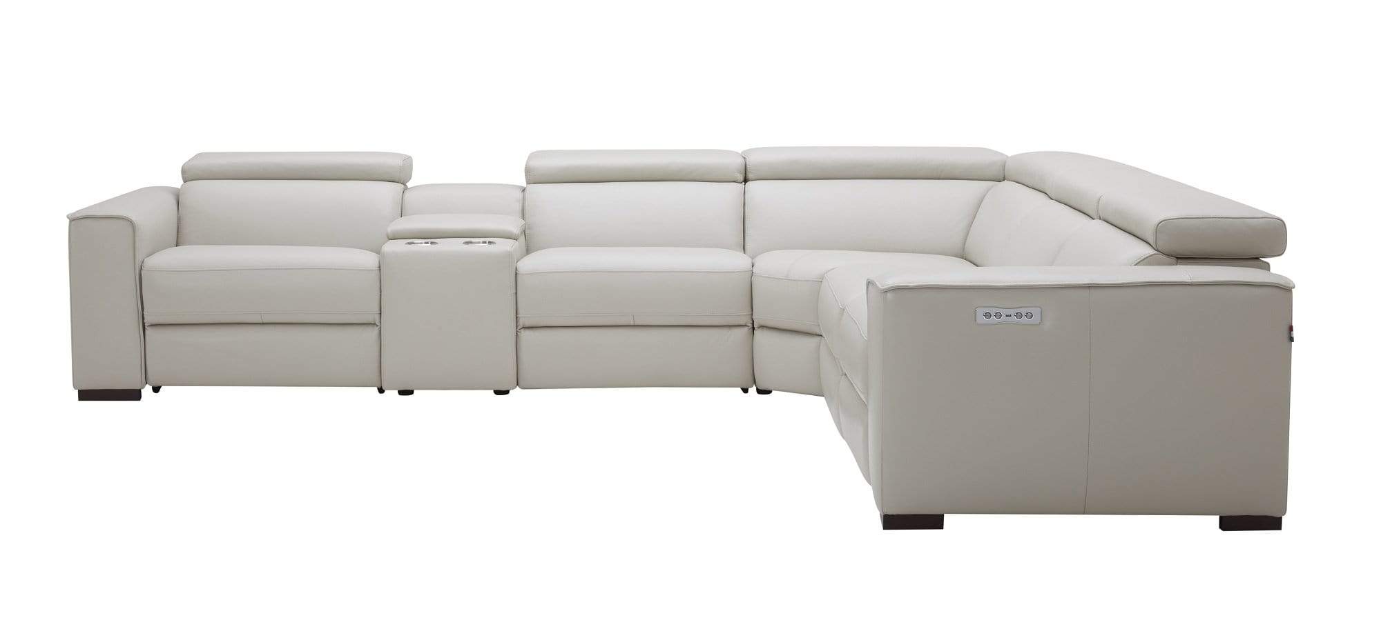 J and M Furniture Living Room Picasso 6pc Motion Sectional In Silver Grey