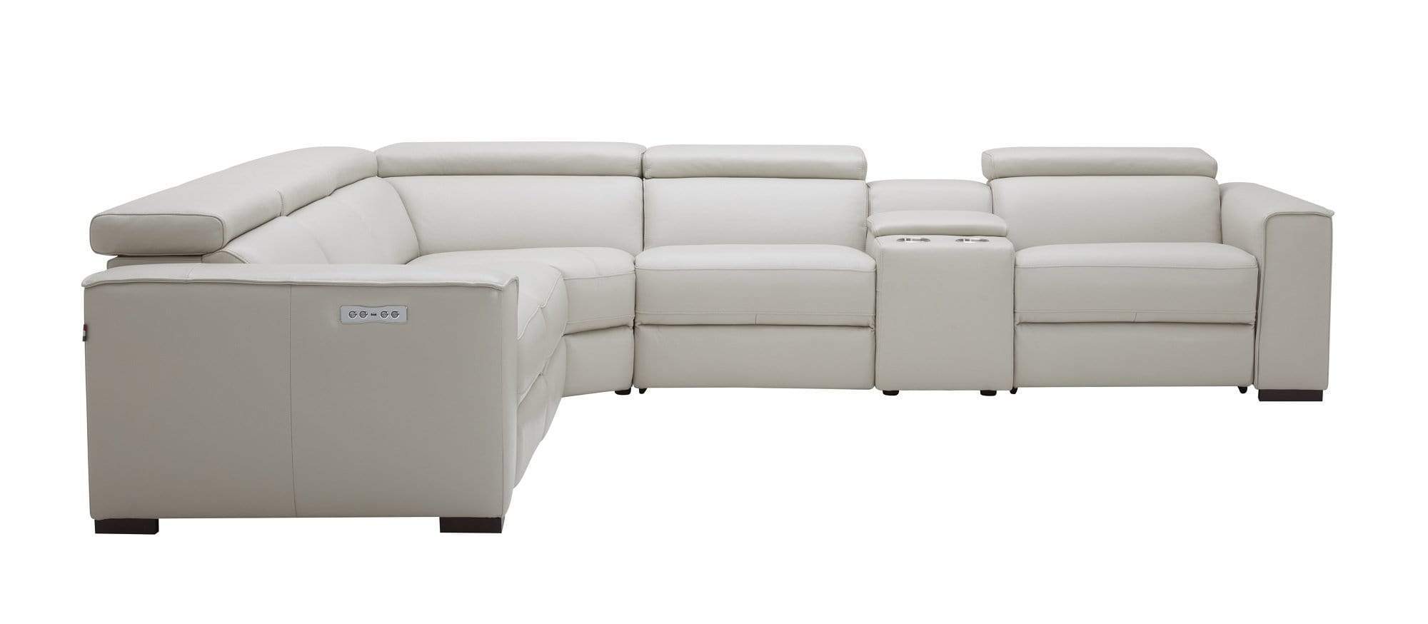 J and M Furniture Living Room Picasso 6pc Motion Sectional In Silver Grey