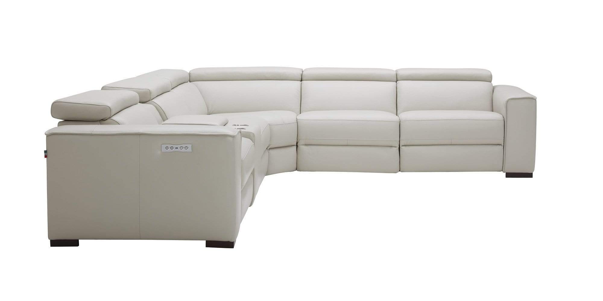 J and M Furniture Living Room Picasso 6pc Motion Sectional In Silver Grey