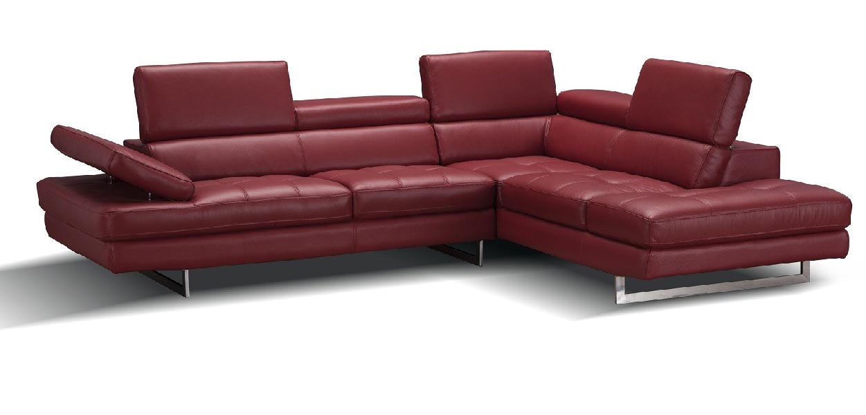 J and M Furniture Living Room Red / Right Hand Facing A761 Sectional in Red