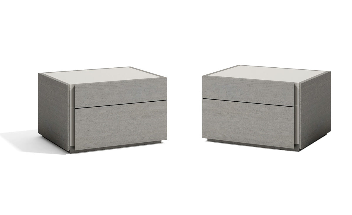 J and M Furniture Nightstands Add Left & Right Nightstand Porto Nightstand in Grey