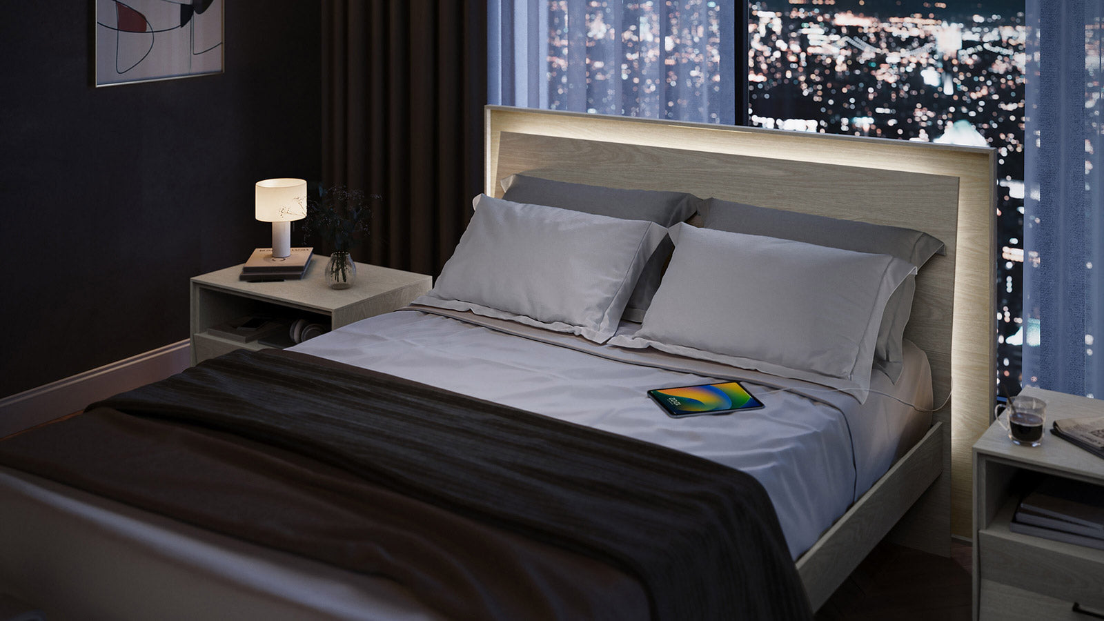 Kava Bed in Washed Oak | BDI - Canal Furniture