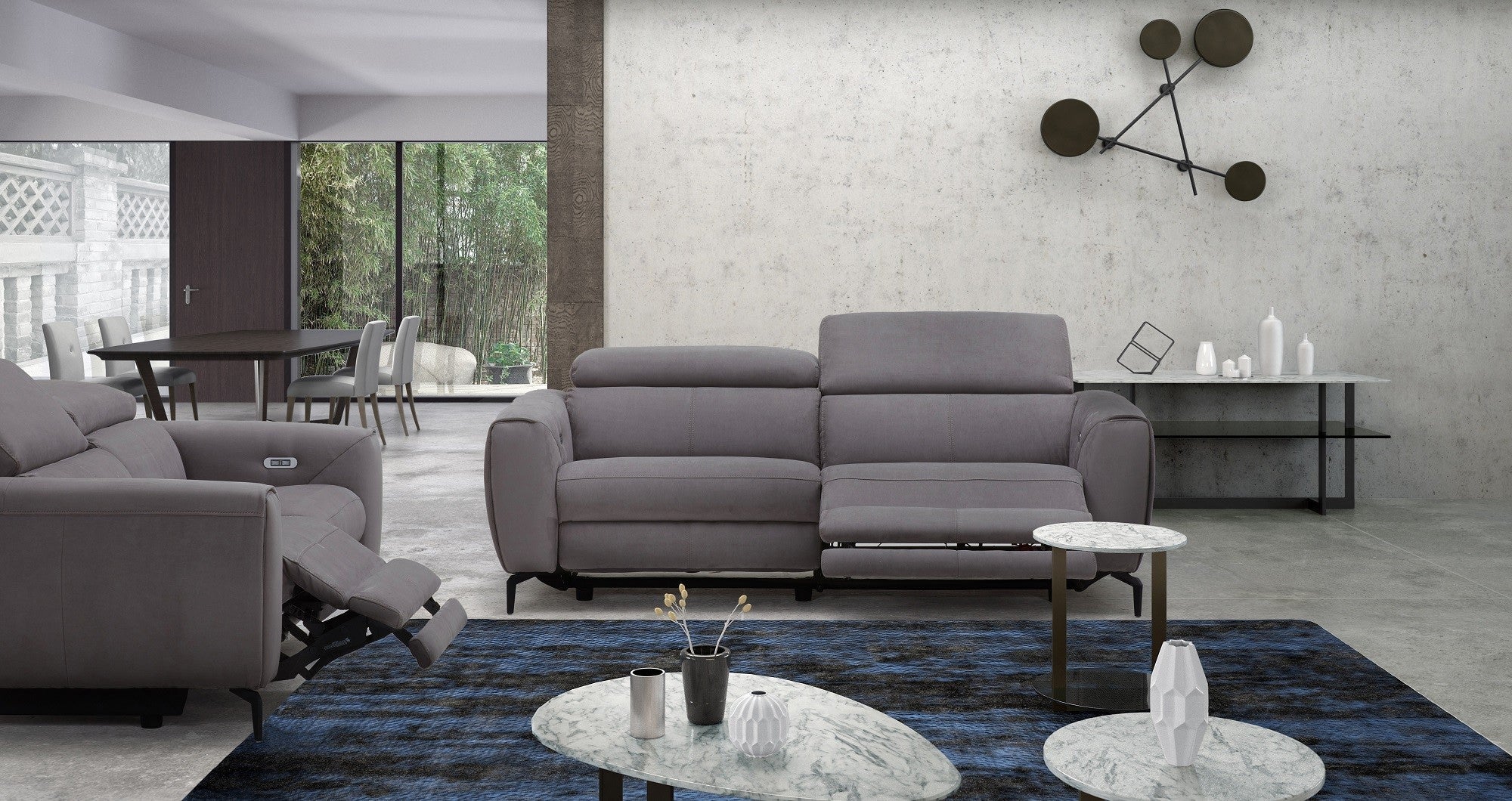 Lorenzo Motion Loveseat in Dark Grey Fabric | J&M Furniture - Canal Furniture