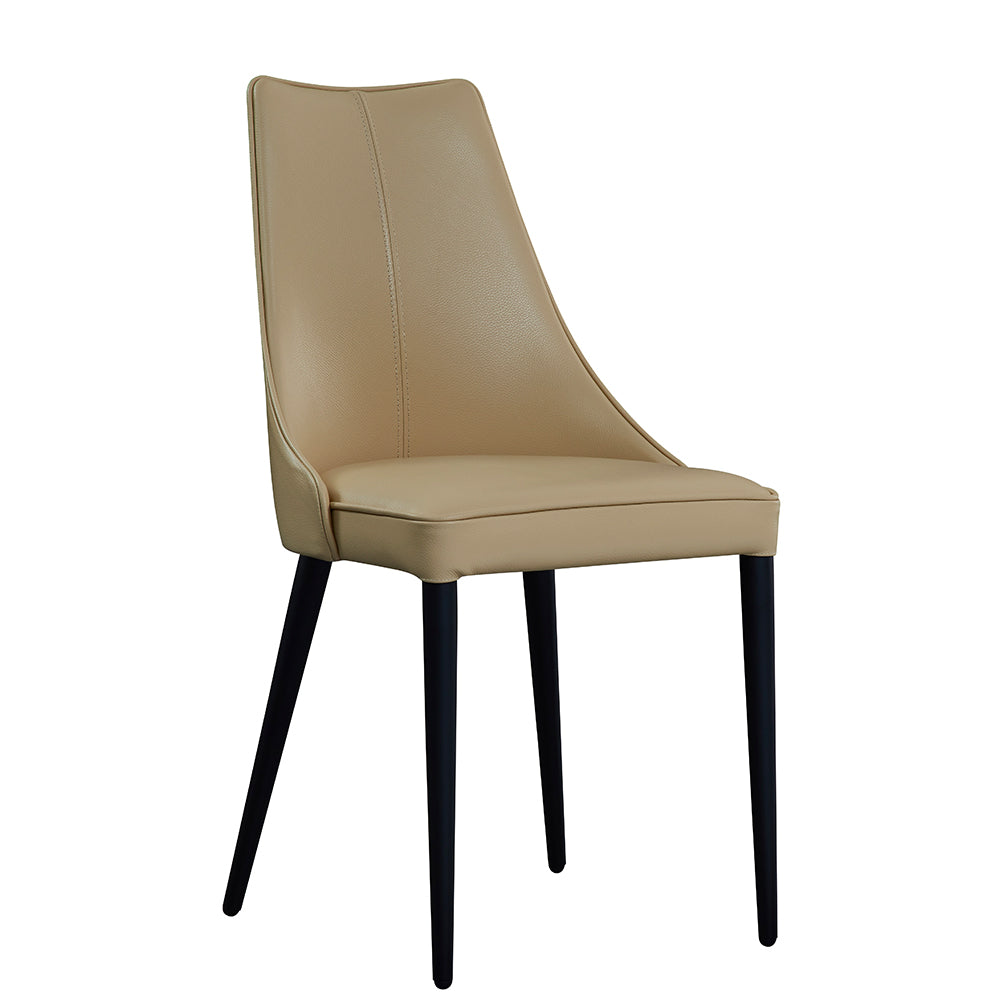 Milano Leather Dining Chair in Tan (Pair) - Canal Furniture