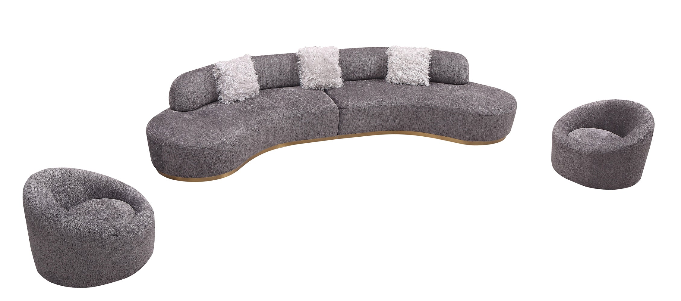 Moon Fabric Sectional in Dark Grey | J&M Furniture - Canal Furniture