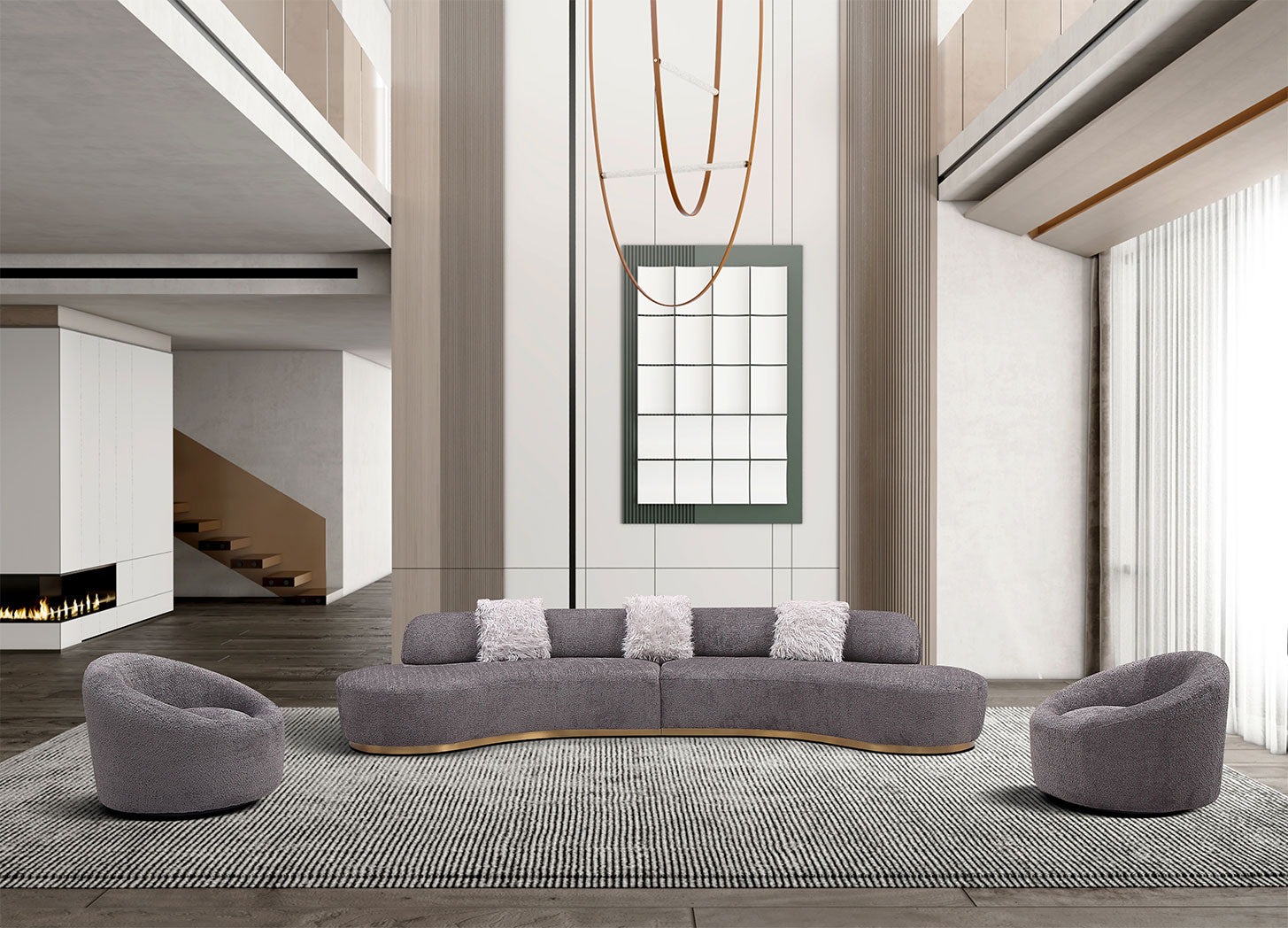 Moon Fabric Sectional in Dark Grey | J&M Furniture - Canal Furniture