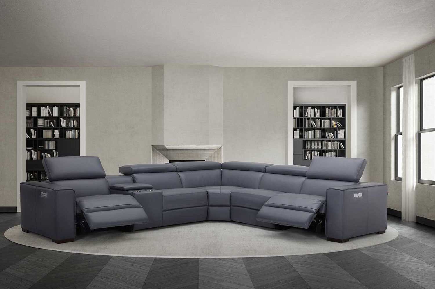 Picasso Motion Sectional in Blue Grey | J&M Furniture - Canal Furniture