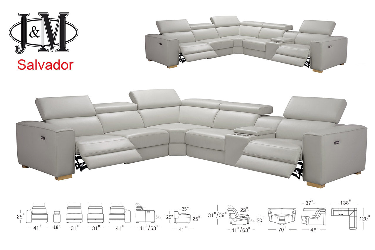 Salvador Motion Sectional in Light Grey | J&M Furniture - Canal Furniture