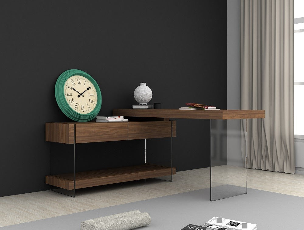 Elm Modern Desk in Walnut