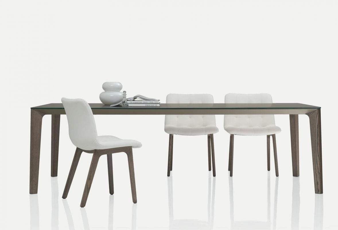 Bontempi Casa Dining Table Versus Wooden Lacquered Glass Top Table 20.52 - 20.54