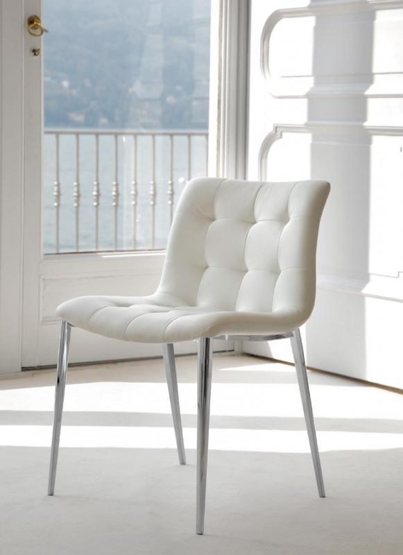 Bontempi Casa Kuga Upholstered Metal Leg Chair 40.38