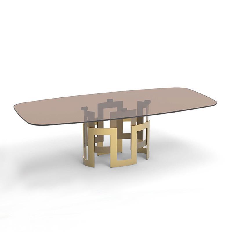 Bontempi Casa Table Bontempi Imperial Table in Bronze Glass