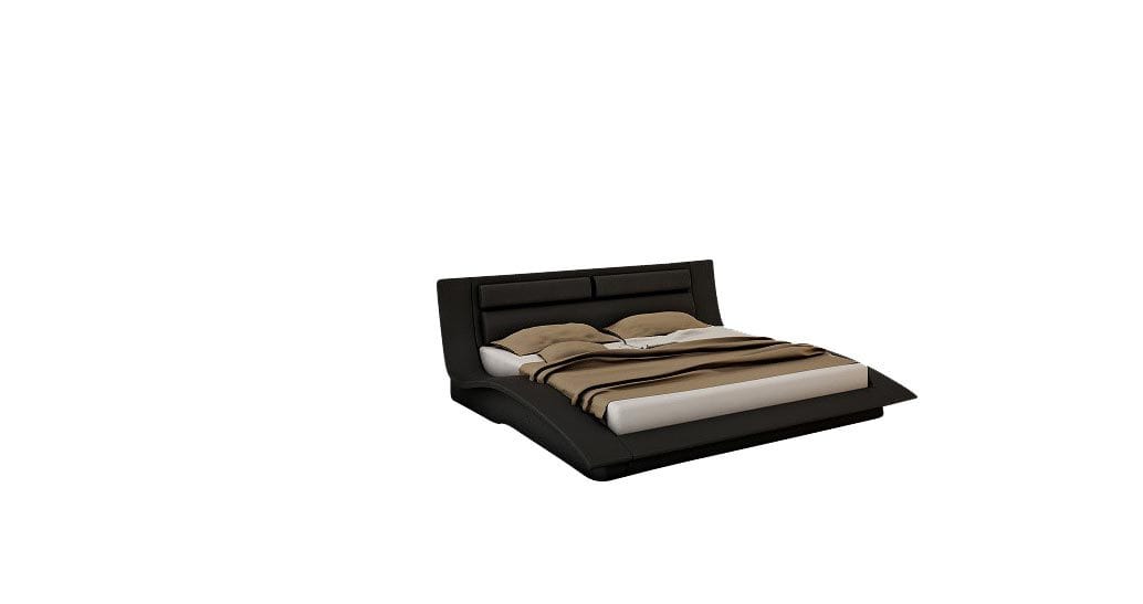 J and M Furniture Bed Wave Platform Bed in Black