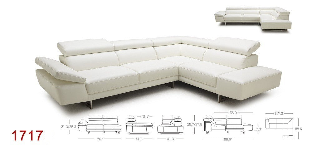 1717 Italian Leather Sectional | J&M Furniture - Canal Furniture