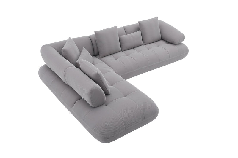 Savannah Fabric Sectional in Grey | J&M Furniture