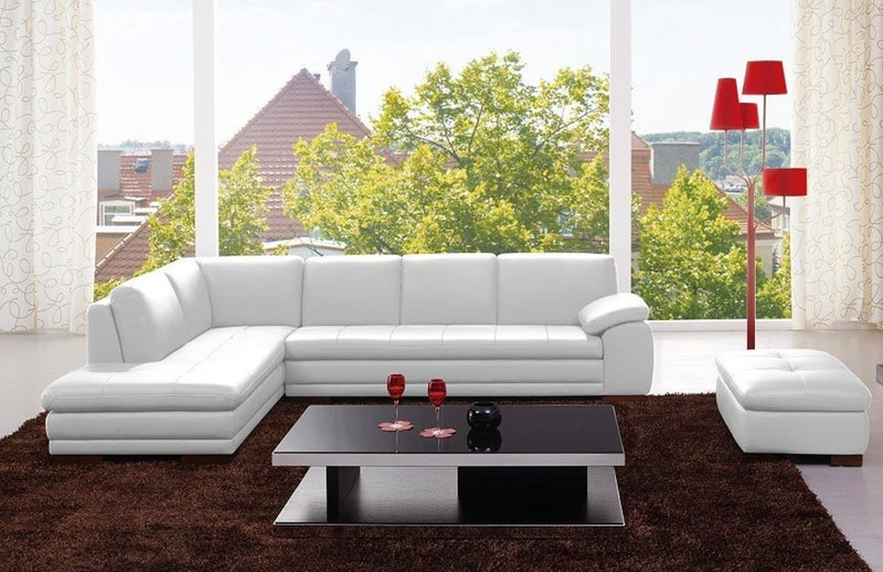 Miami Italian Leather Sectional Black - 625 | J&M Furniture