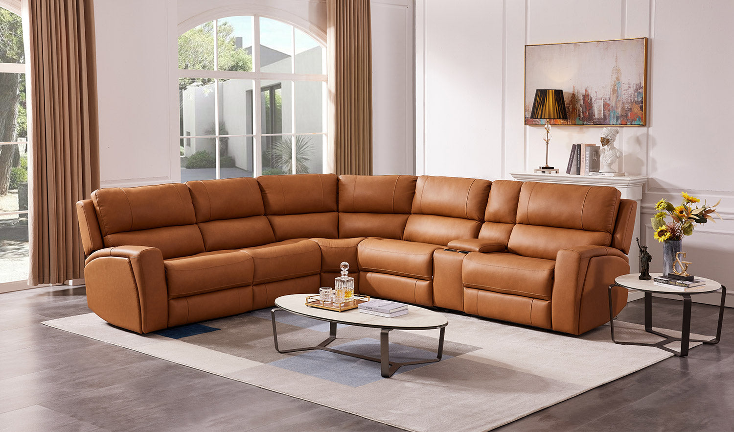 70815M Reclining Sectional in Pumpkin | J&M Furniture - Canal Furniture