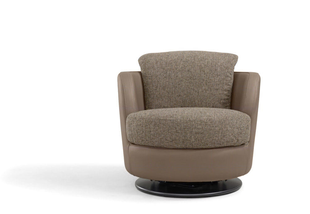 i743 Pienza Swivel/Rocking Armchair in Taupe | Incanto - Canal Furniture