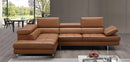 Forza A761 Italian Leather Sectional In Freesia