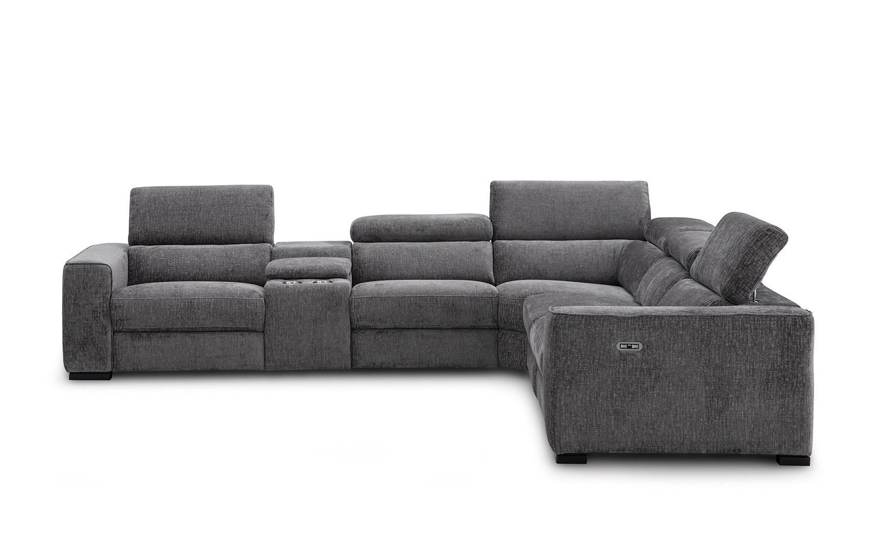 Picasso Motion Fabric Sectional in Dark Grey | J&M Furniture - Canal Furniture