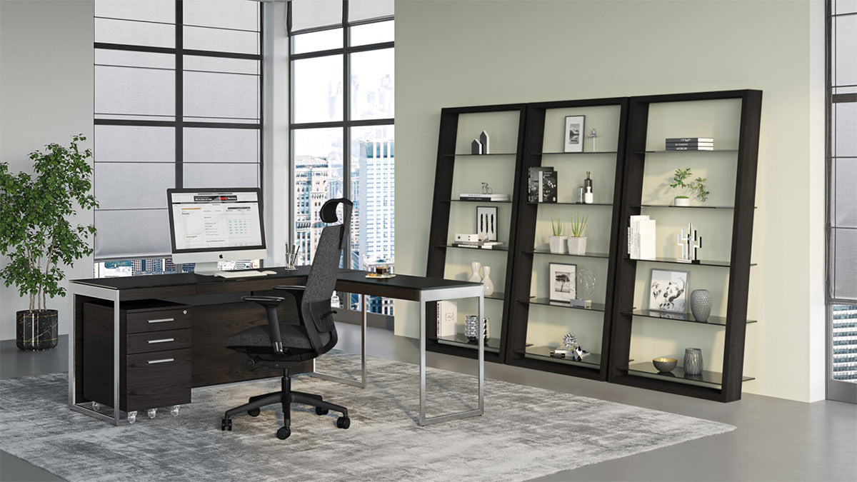 Eileen 5166 Modern Leaning Glass Shelf | BDI Furniture - Canal Furniture