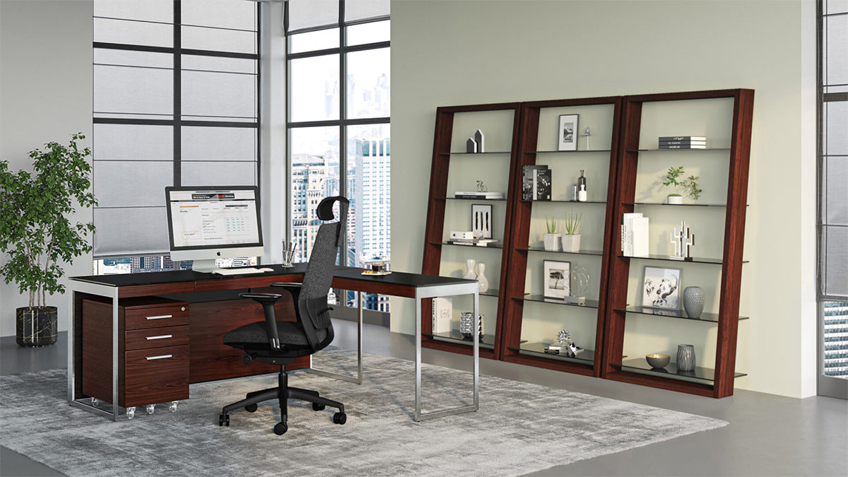 Eileen 5166 Modern Leaning Glass Shelf | BDI Furniture - Canal Furniture