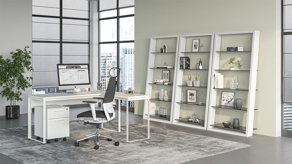 Eileen 5166 Modern Leaning Glass Shelf | BDI Furniture - Canal Furniture