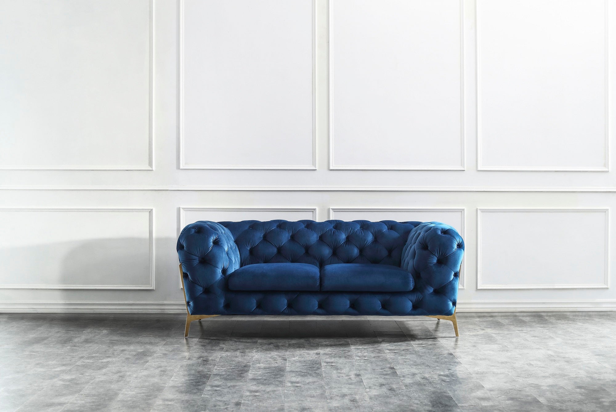 Glamour Blue Loveseat - Open Box - Canal Furniture