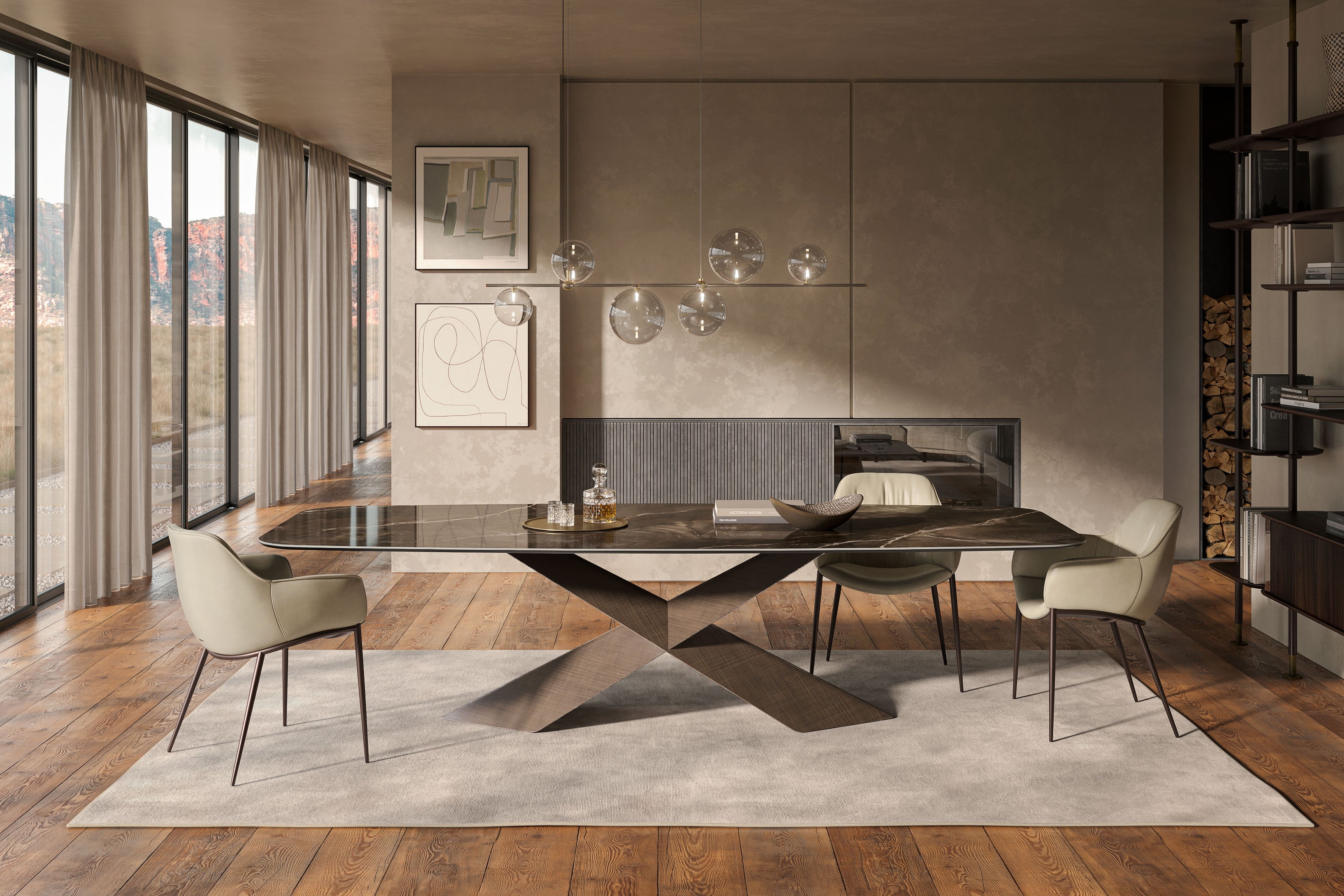 Tyron Keramik Modern Dining Table - Thumbnail 3