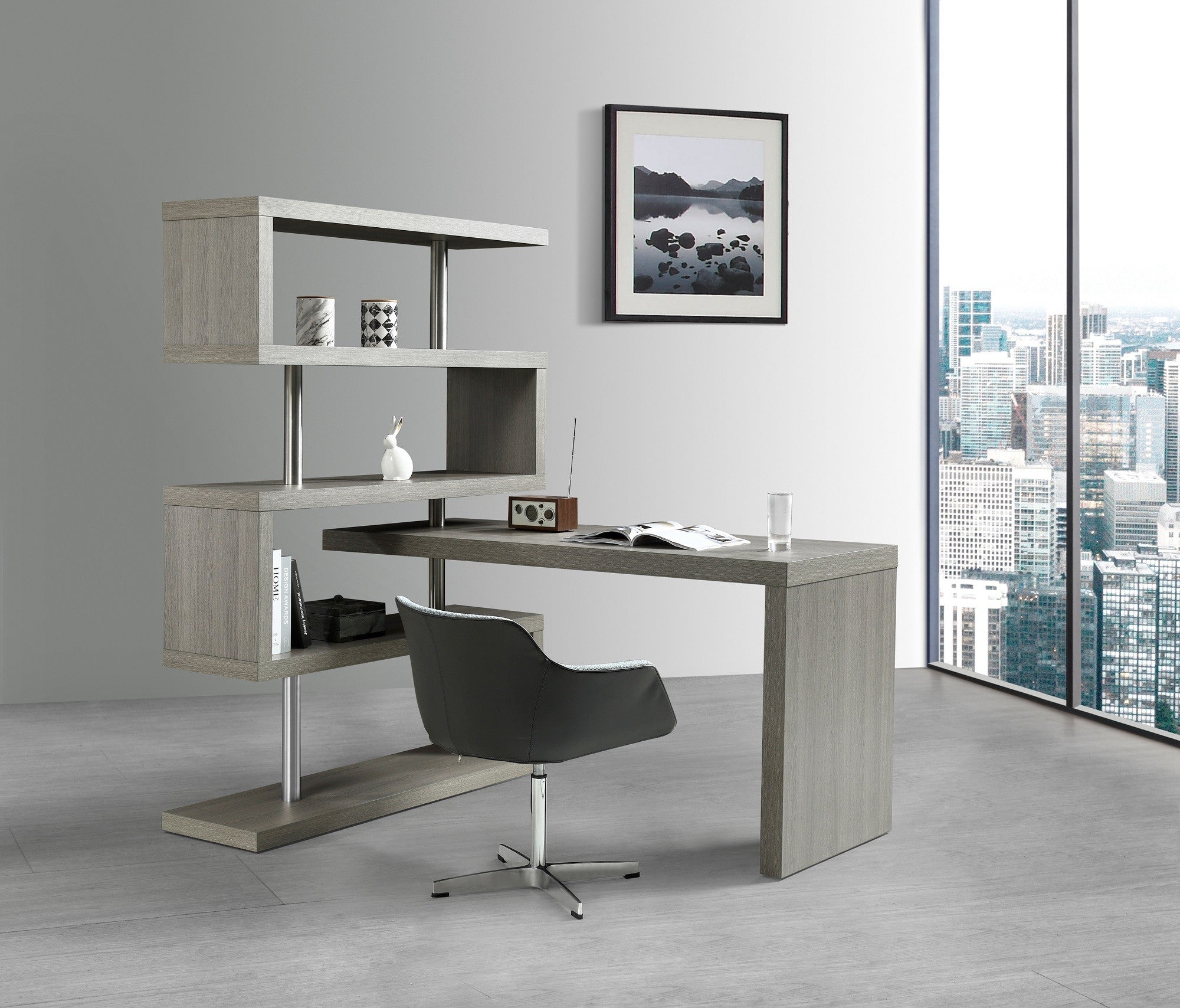 LP KD002 Office Desk in Grey | J&M Furniture - Canal Furniture