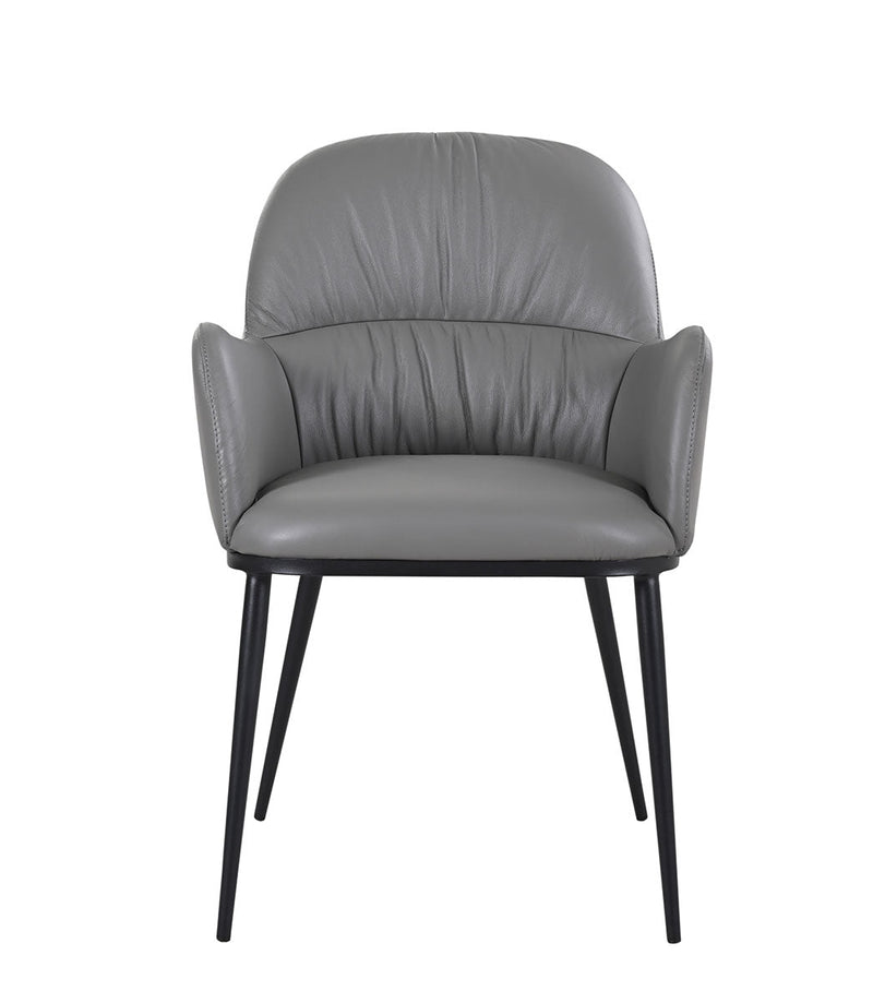 Kora Leather Armchair in Dark Grey | J&M Furniture