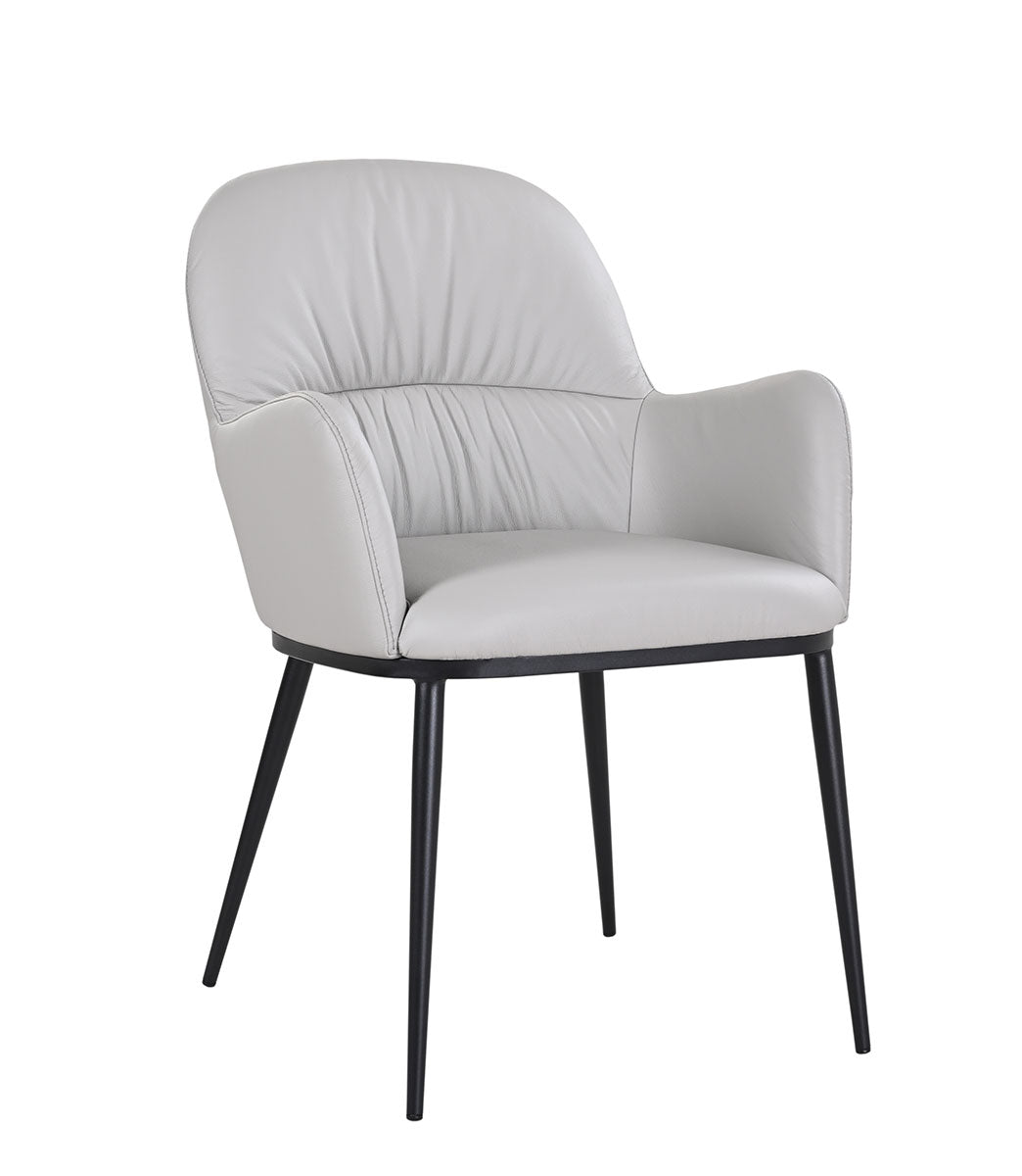 Kora Leather Armchair in Light Grey | J&M Furniture - Canal Furniture