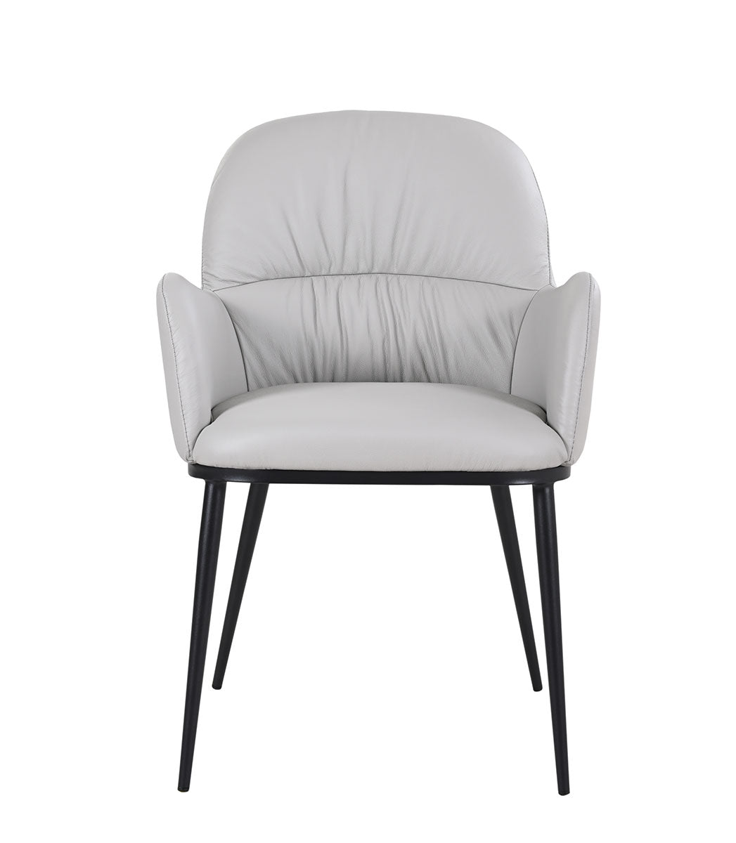Kora Leather Armchair in Light Grey | J&M Furniture - Canal Furniture