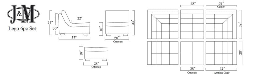 Lego Sofa Collection in Grey | J&M Furniture - Canal Furniture