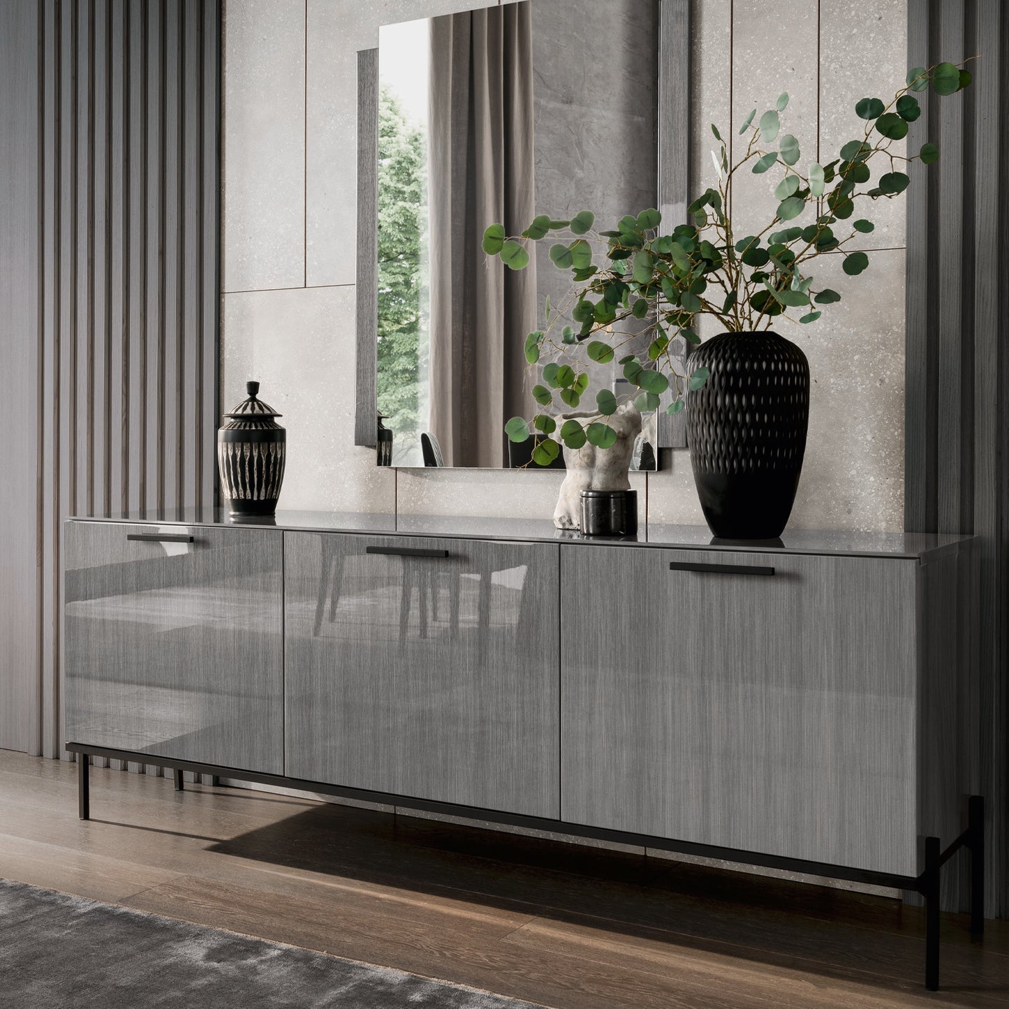 Novecento Mirror in Silverwood - Canal Furniture