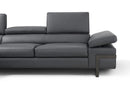 Rimini Italian Leather Sectional in Dark Grey (i867)