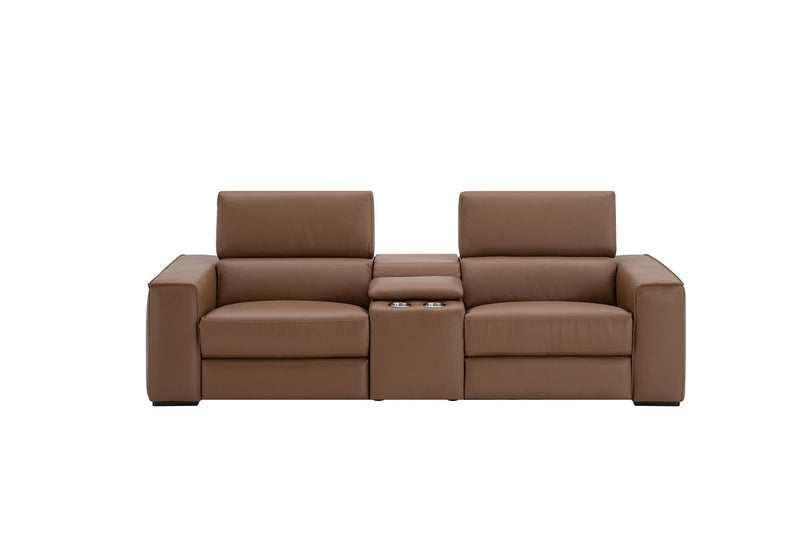 Picasso Loveseat with Console In Caramel | J&M Furniture